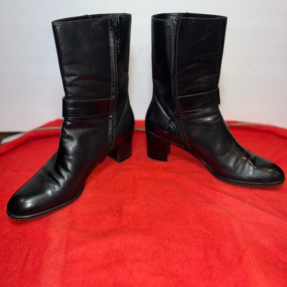 Salvatore Ferragamo Womens Leather Strappy Buckle Ankle Boots Brown Size 5.5 - Picture 8 of 9